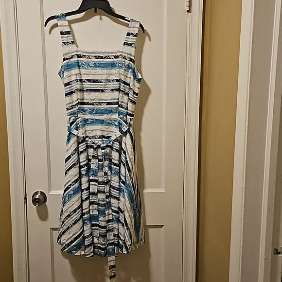 Danny & Nicole Dresses | Danny And Nicole Fit And Flare Dress | Color: Green/White | Size: 14 | Nlee2320's Closet